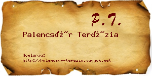 Palencsár Terézia névjegykártya