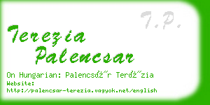 terezia palencsar business card